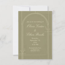 Convite de Casamento Botanical Sage