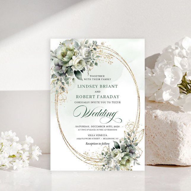 Convite de Casamento Botânico Aquarela Rústica (Rustic Watercolor Botanical Wedding Invite)