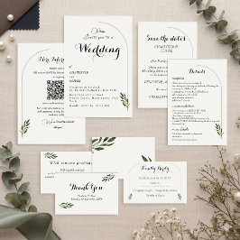 Convite de Casamento Botânico Arco Elegante