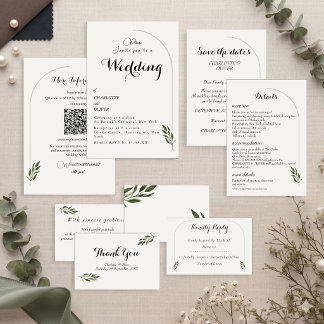 Convite de Casamento Botânico Arco Elegante