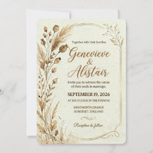 Convite de Casamento Botânico Artístico
