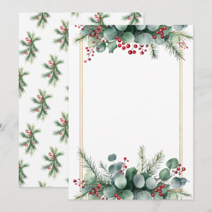 Convite de Casamento Botânico de Inverno Elegante