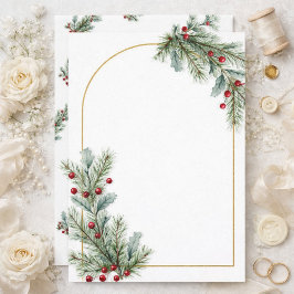 Convite de Casamento Botânico de Inverno Elegante