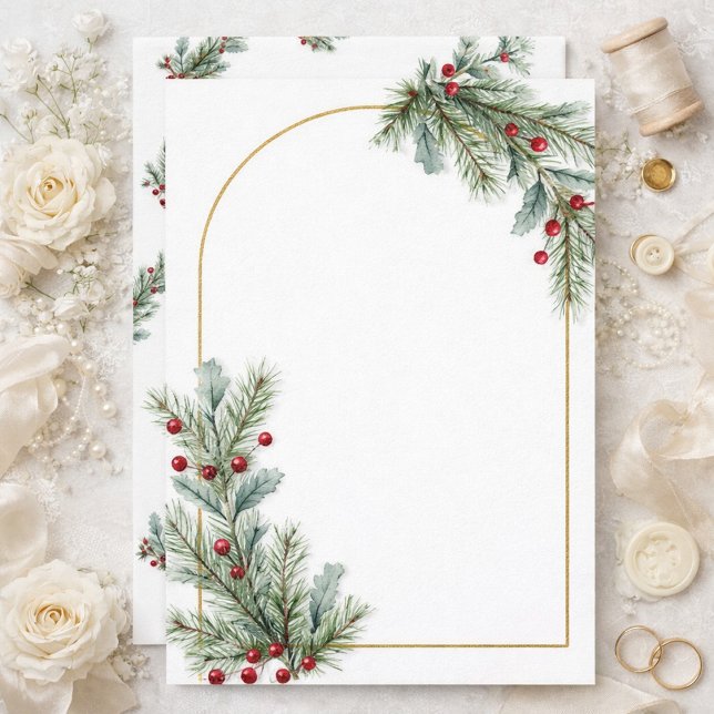 Convite de Casamento Botânico de Inverno Elegante (Criador carregado)