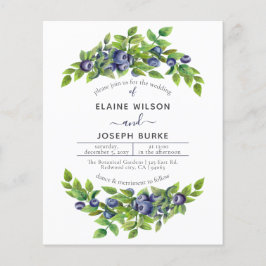 Convite de casamento botânico de mirtilos orçament