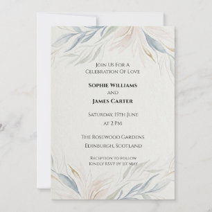 Convite de Casamento Botânico de Pêssego