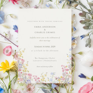 Convite de Casamento Botânico de Prado de Flores S