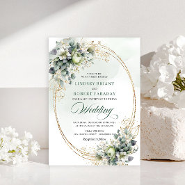Convite de Casamento Botânico de Rosas Brancas Ate