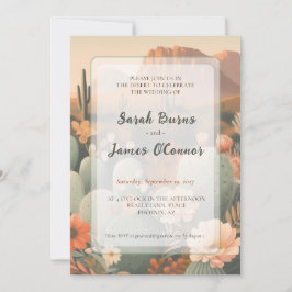 Convite de Casamento Botânico do Deserto Saguaro &