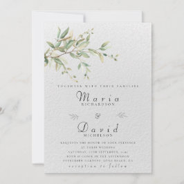 Convite de Casamento Botânico Elegância Verde