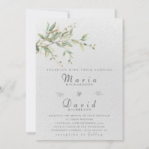 Convite de Casamento Botânico Elegância Verde
