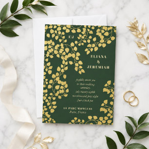 Convite de Casamento Botânico Elegância Verde