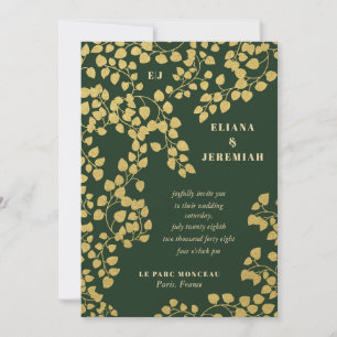Convite de Casamento Botânico Elegância Verde