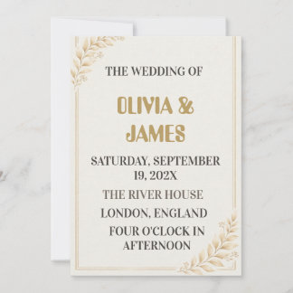 Convite de Casamento Botânico Elegante
