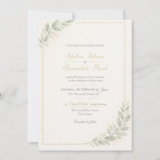 Convite de Casamento Botânico Elegante
