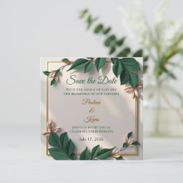 Convite de Casamento Botânico Elegante