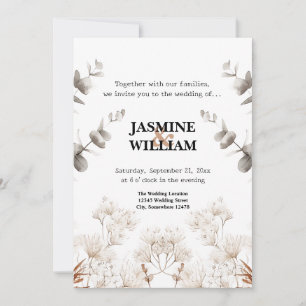 Convite de Casamento Botânico Elegante