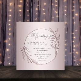 Convite de Casamento Botânico Elegante Rosa