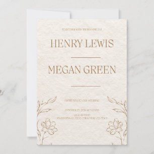 Convite de Casamento Botânico Luxuoso Elegante I