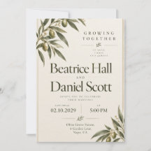 Convite de Casamento Botânico Minimalista
