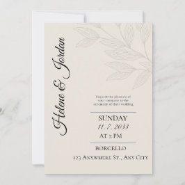 Convite de Casamento Botânico Minimalista