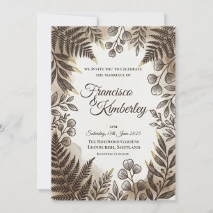 Convite de Casamento Botânico Samambaia da Florest