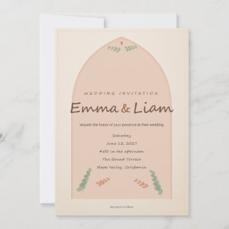 Convite de Casamento Botânico Terracota Minimalist