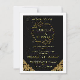 Convite de Casamento Botânico Verde Sage Elegante