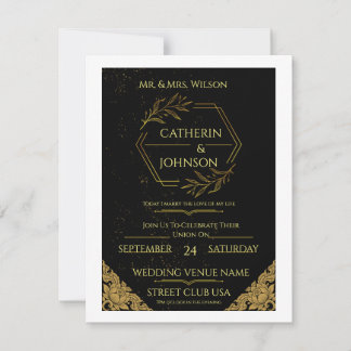 Convite de Casamento Botânico Verde Sage Elegante