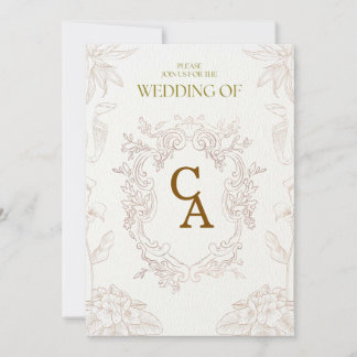 Convite de Casamento Botânico Vintage | Flo Elegan