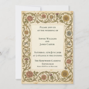 Convite de Casamento Botânico William Morris
