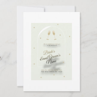 Convite de casamento branco com a impressão azul m