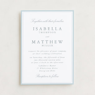Convite de Casamento Branco Elegante com Moldura A