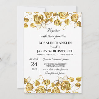 Convite de casamento branco moderno elegante doura