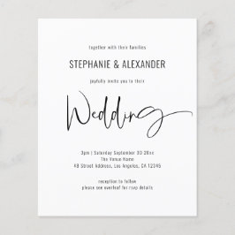 Convite de casamento Branco Preto do Código QR do 