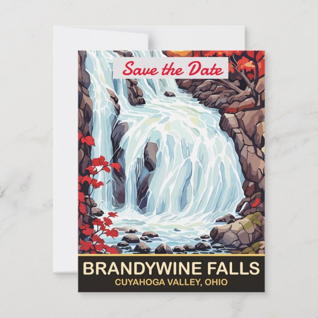 Convite de Casamento Brandywine Falls Ohio (Frente)