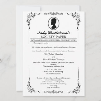 Convite de Casamento Bridgerton – Estilo Regência 