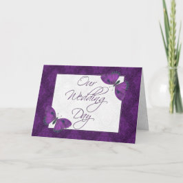 Convite De Casamento Brocade De Borboleta 5X7 Roxo