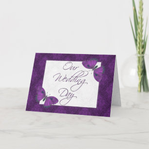 Convite De Casamento Brocade De Borboleta 5X7 Roxo