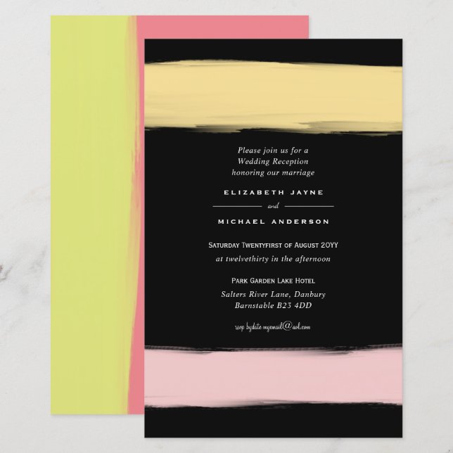 Convite de Casamento BUDGET Modern Color Swash A9 (Frente/Verso)