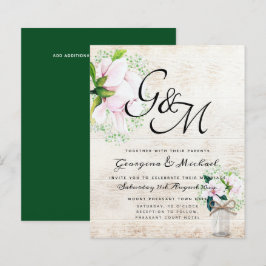 Convite de Casamento BUDGET Rosa Desbotado Magnóli