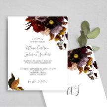 Convite de casamento BUDGET rústico floral outono 