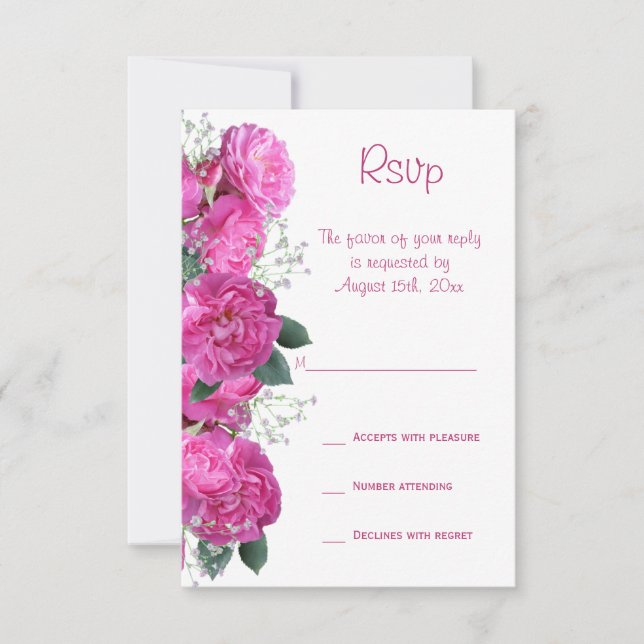Convite de Casamento Buquê Floral Romântico (Frente)