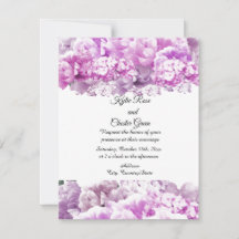 Convite de Casamento Buquê Rosa Monocromático