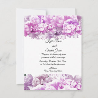 Convite de Casamento Buquê Rosa Monocromático