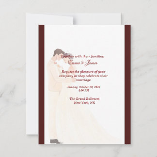 Convite de Casamento Burgundy Elegante