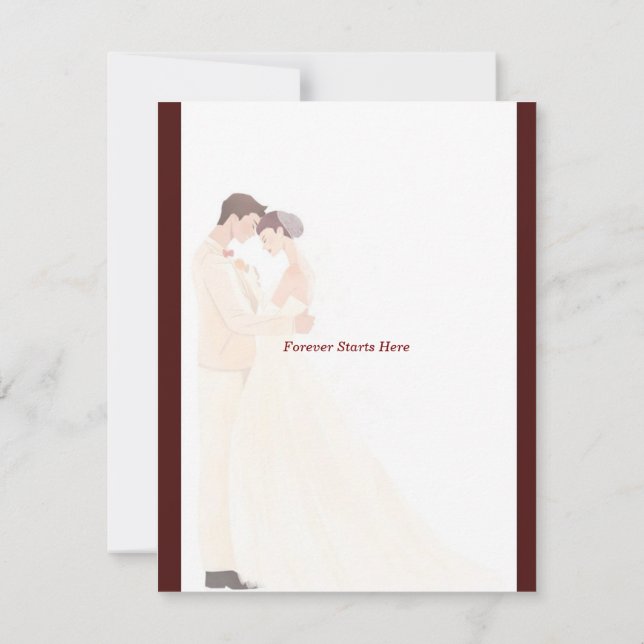 Convite de Casamento Burgundy Elegante (Verso)