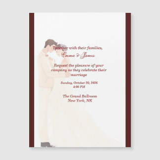 Convite de Casamento Burgundy Elegante