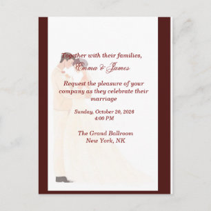 Convite de Casamento Burgundy Elegante
