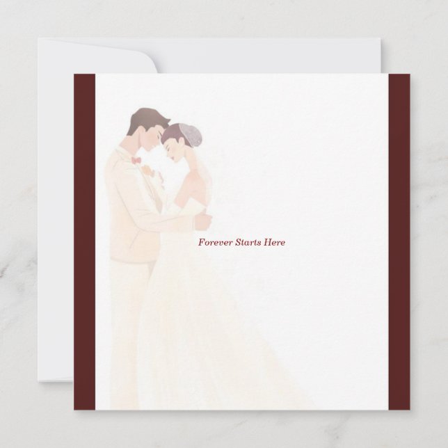 Convite de Casamento Burgundy Elegante (Verso)